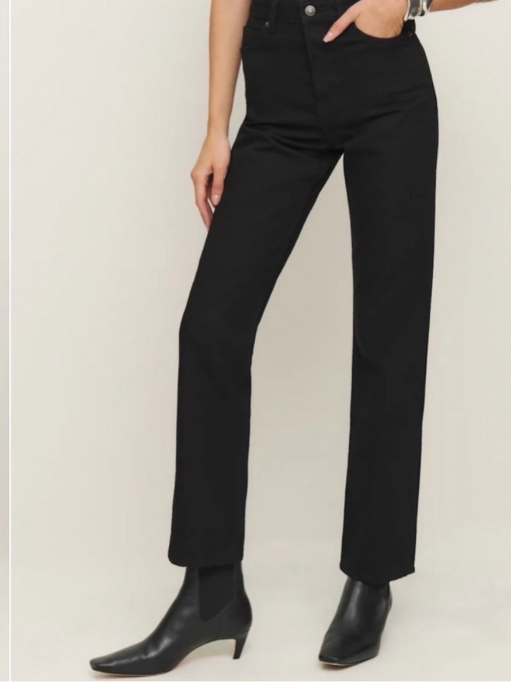 Reformation Cynthia High Rise Straight size 28
Black